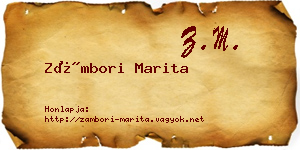 Zámbori Marita névjegykártya